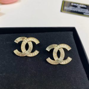 Chanel Big Gold Double C Stud Earrings