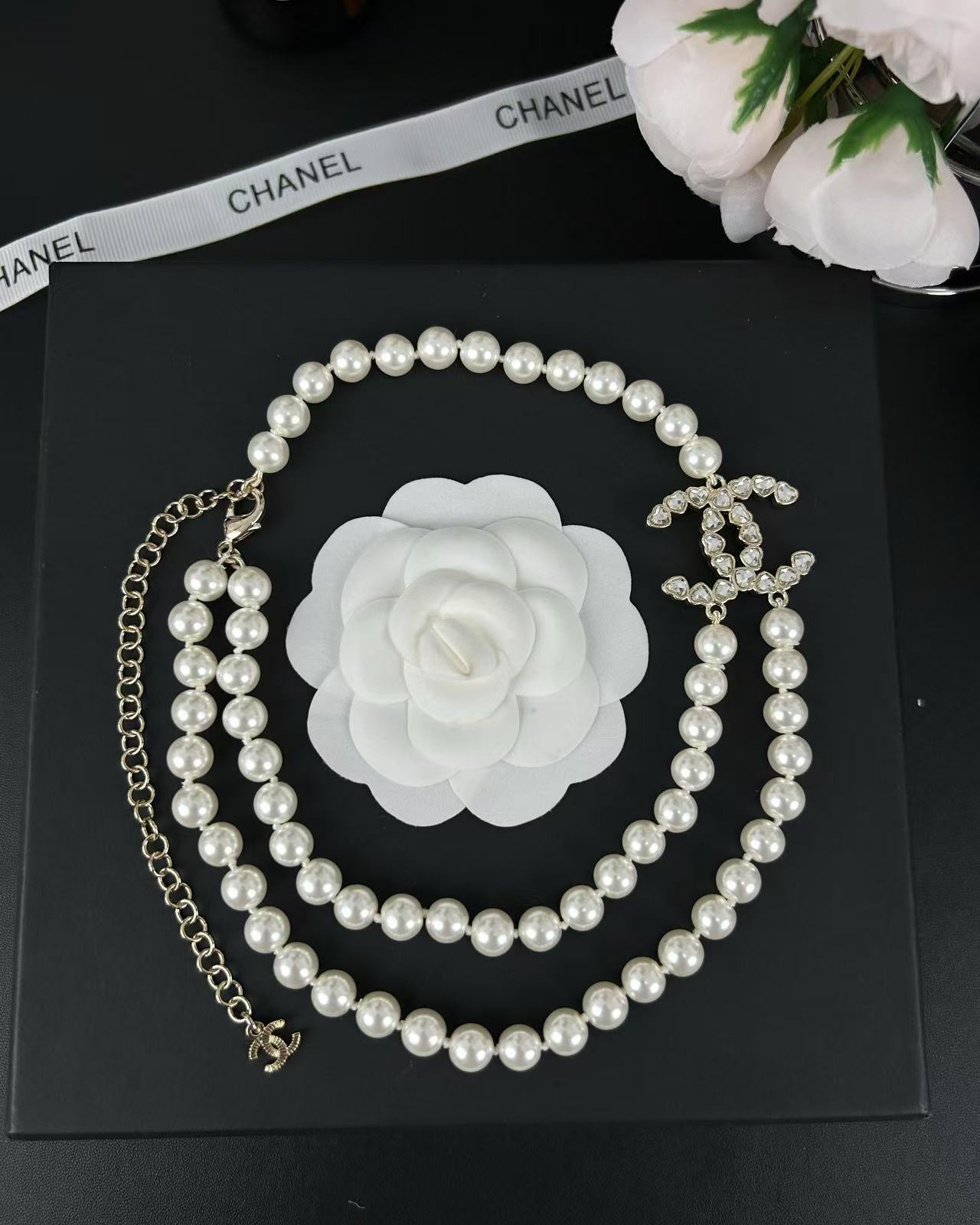 Chanel Elegant Two Layers Pearl Necklace - Image 2