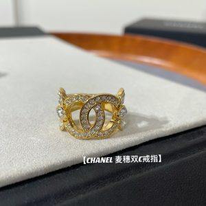 Chanel Wide Hollow Ear of Wheat Ring