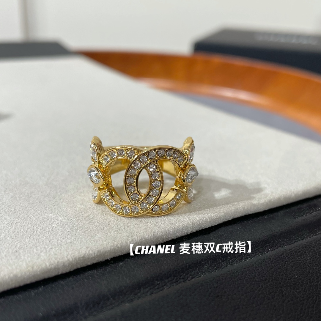 Chanel Wide Hollow Ear of Wheat Ring