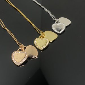 Tiffany Double Heart Pendant Necklace