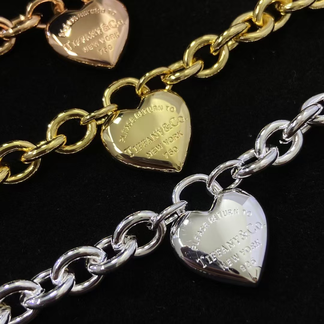 Tiffany Heart Charm OT Clasp Bracelet - Image 5