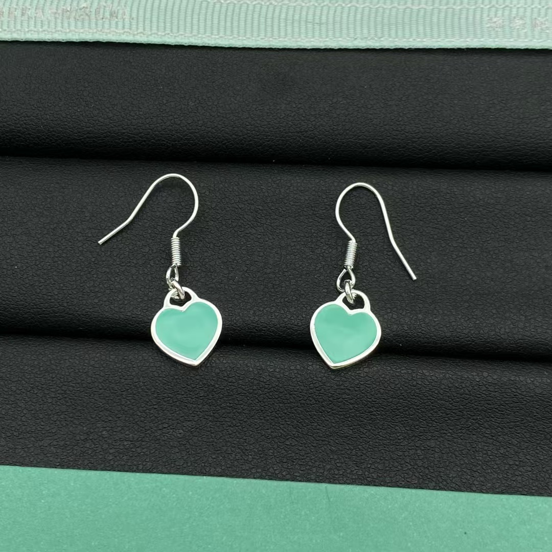Tiffany Hook Heart Drop Earrings - Image 7