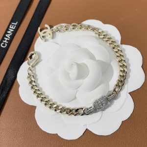Chanel Mixed Color Cuban Chain Bracelet Earrings Choker Necklace
