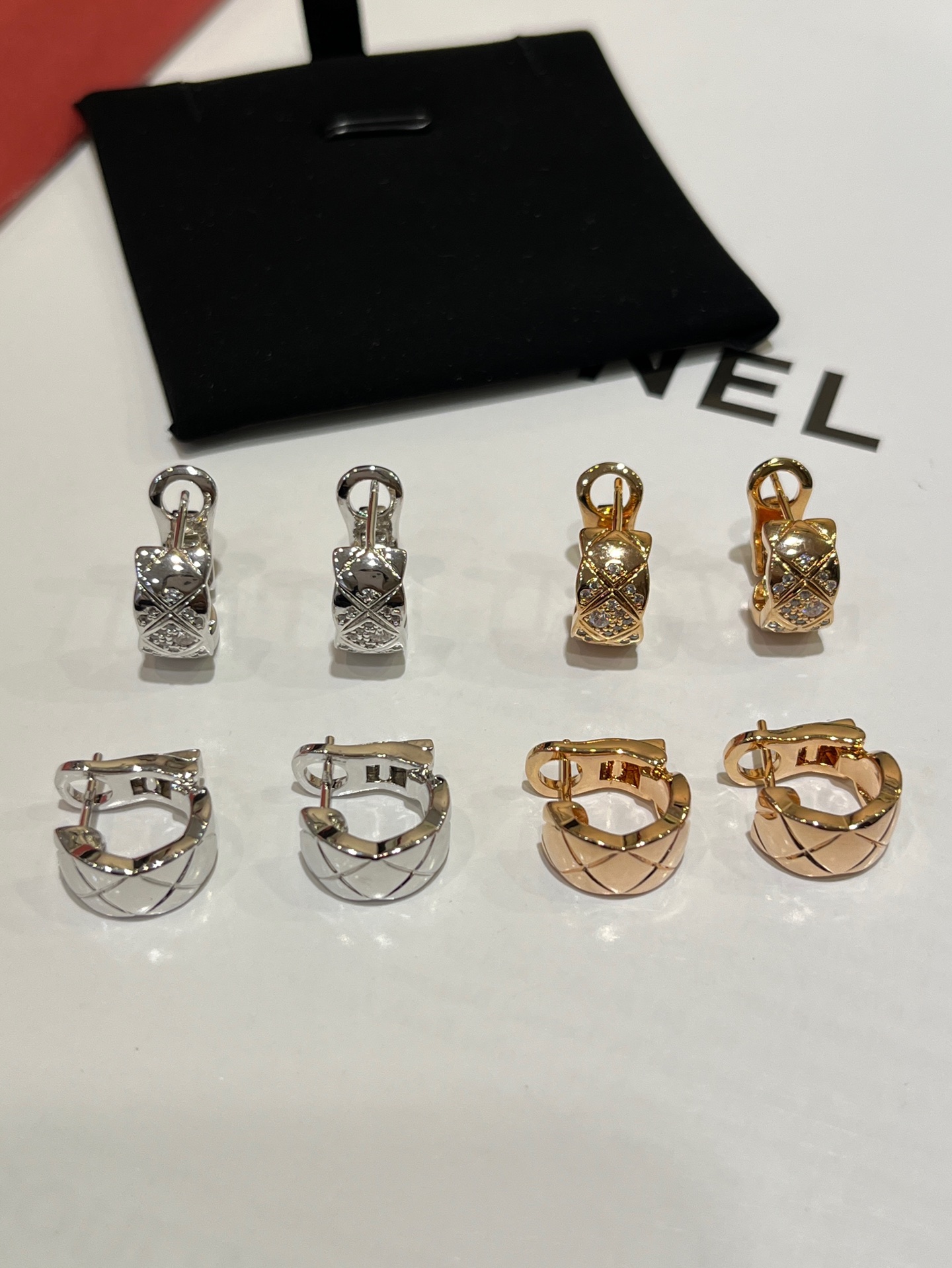 Chanel Coco Crush Hoop Stud Earrings