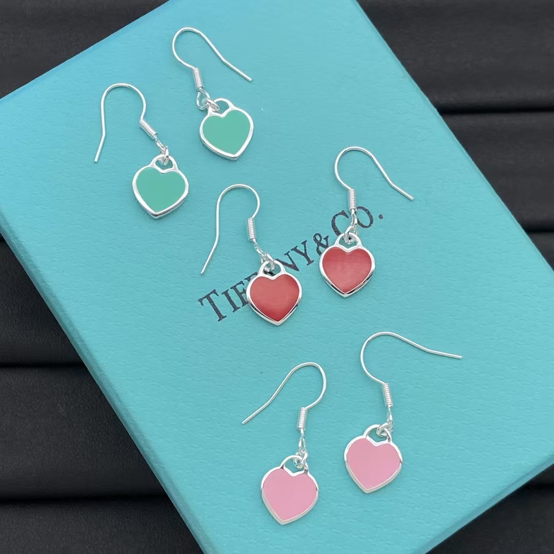 Tiffany Hook Heart Drop Earrings - Image 2