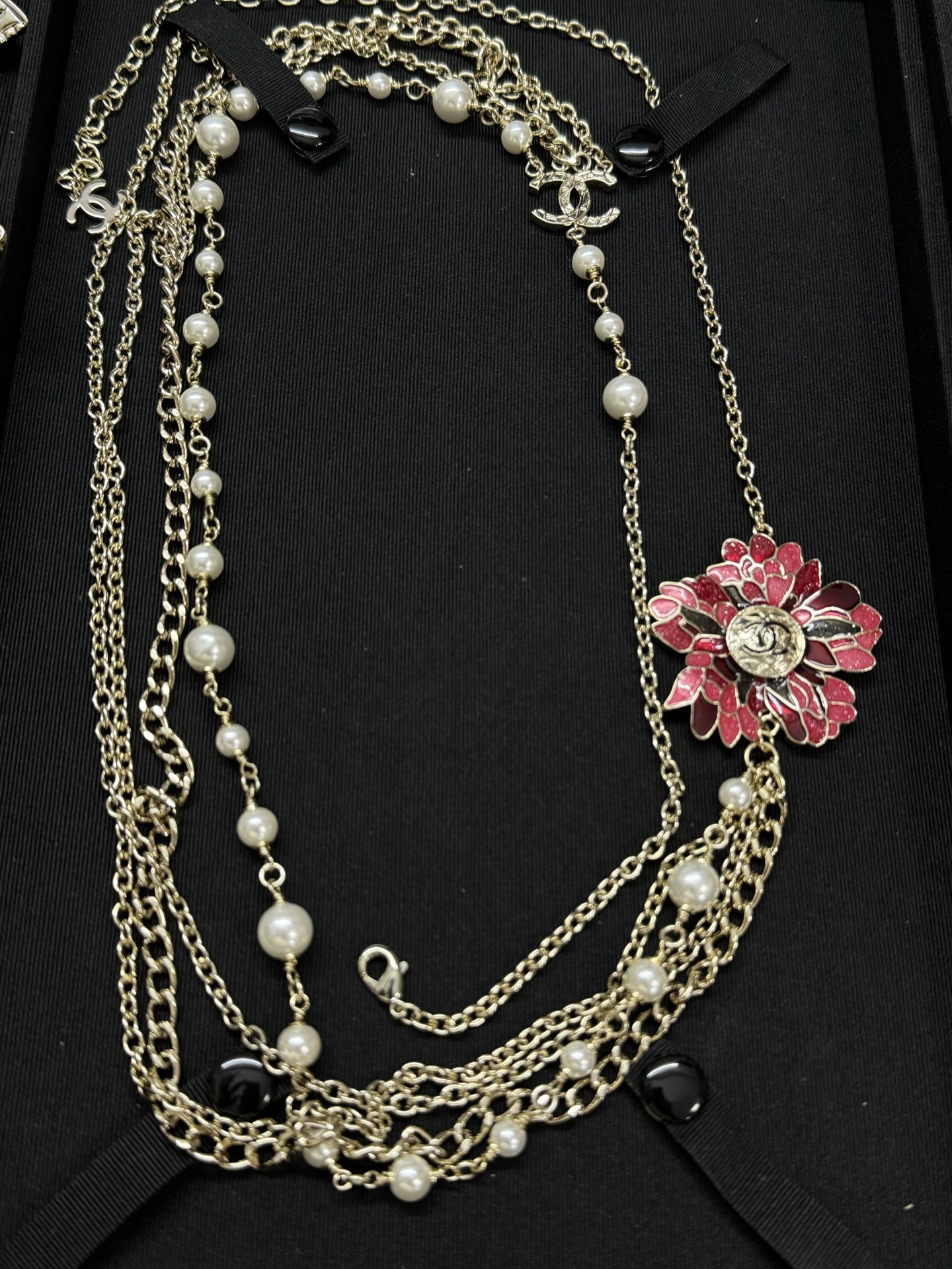 Chanel Flower Multiple Layers Sweater Necklace - Image 2