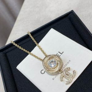 Chanel Twisted CC Pendant Necklace