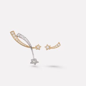 Chanel AB Asymmetric Mixed Metal Color Comete Earrings
