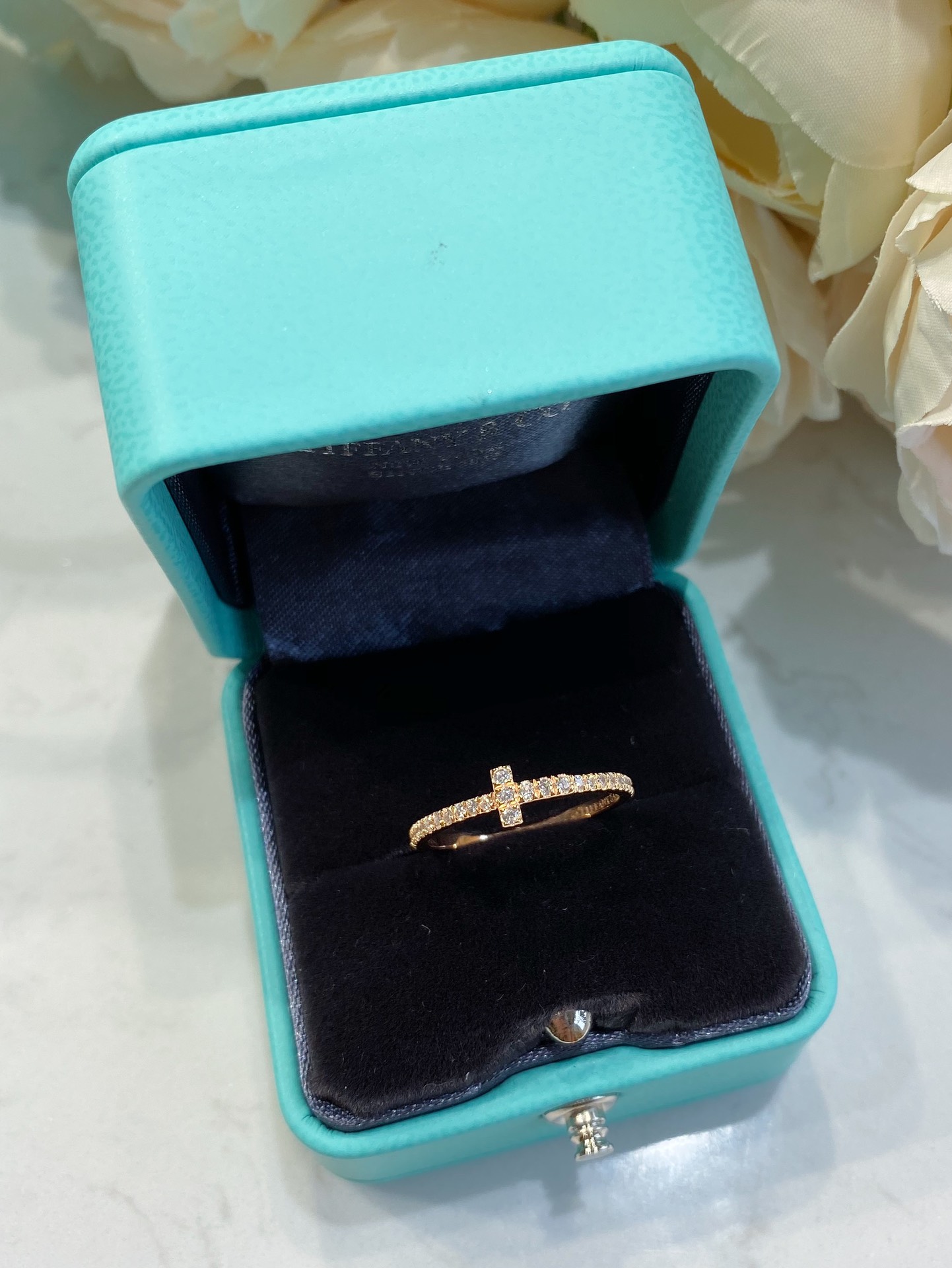 Tiffany Full Diamond Paved T Ring