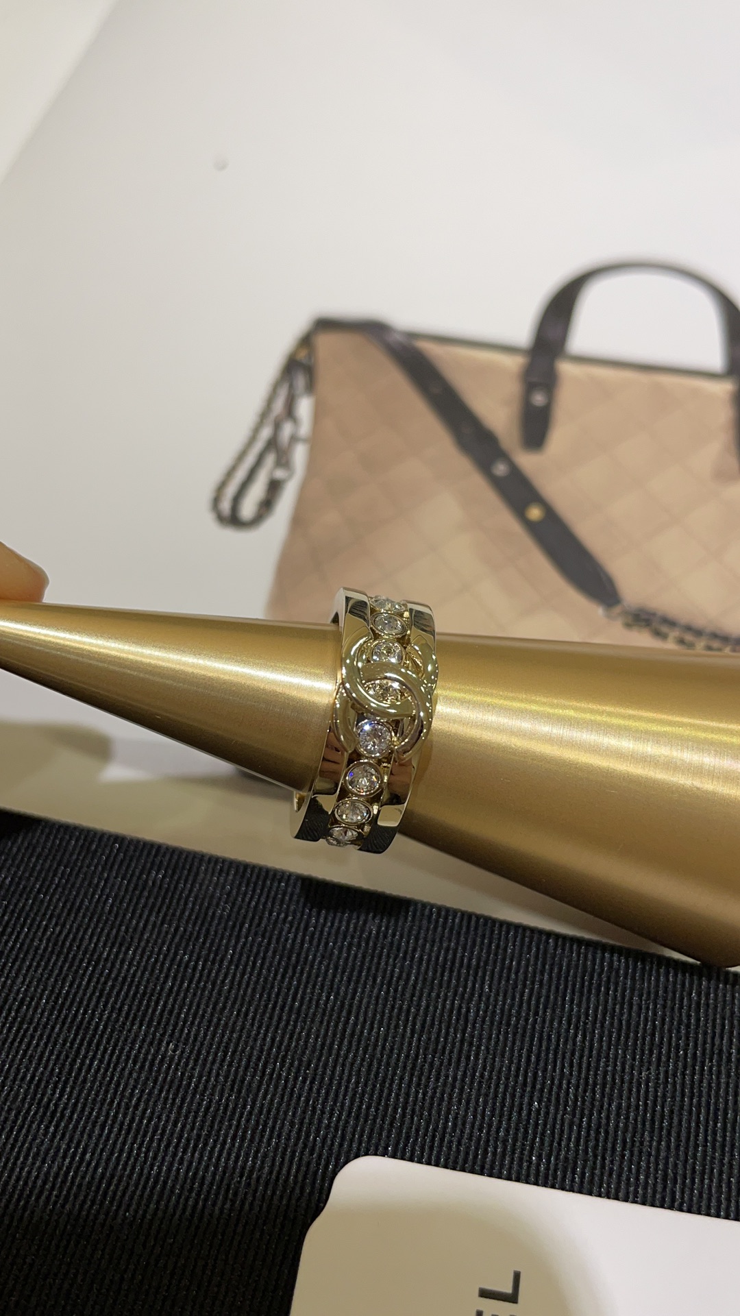 Chanel Full Diamond Wide Coco Ring - Image 10