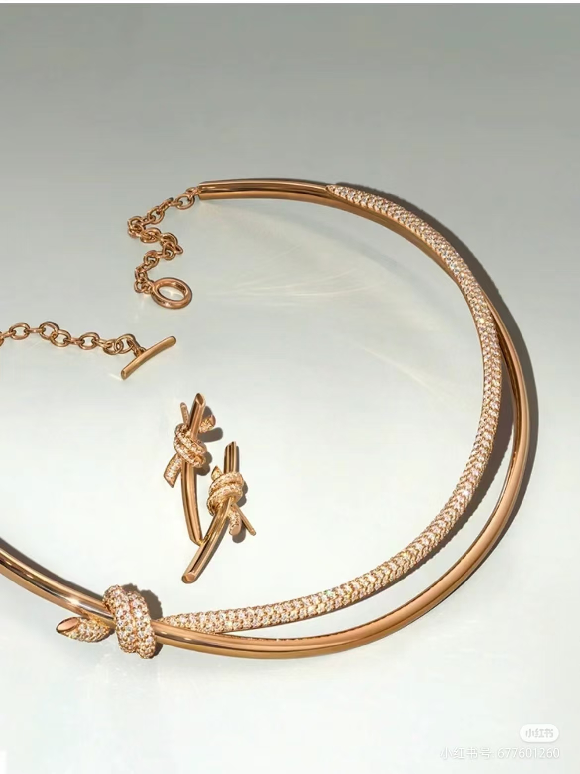 Tiffany Knot Double Row Hinged Necklace - Image 7