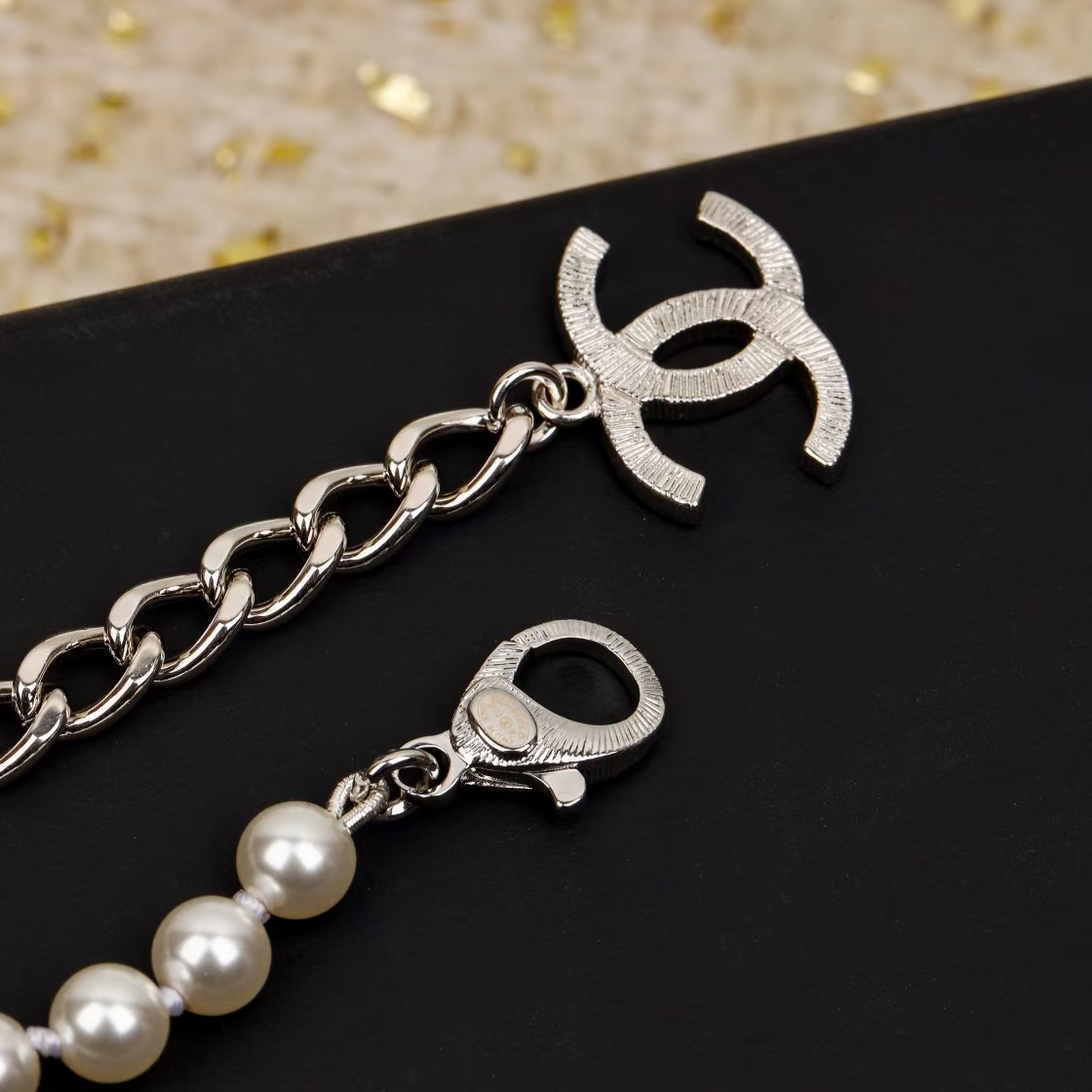 Chanel Black Bow Knot Pendant Necklace - Image 4