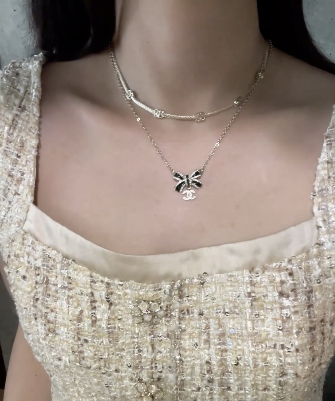 Chanel Black Bow CC Pendant Necklace and Bracelet - Image 14