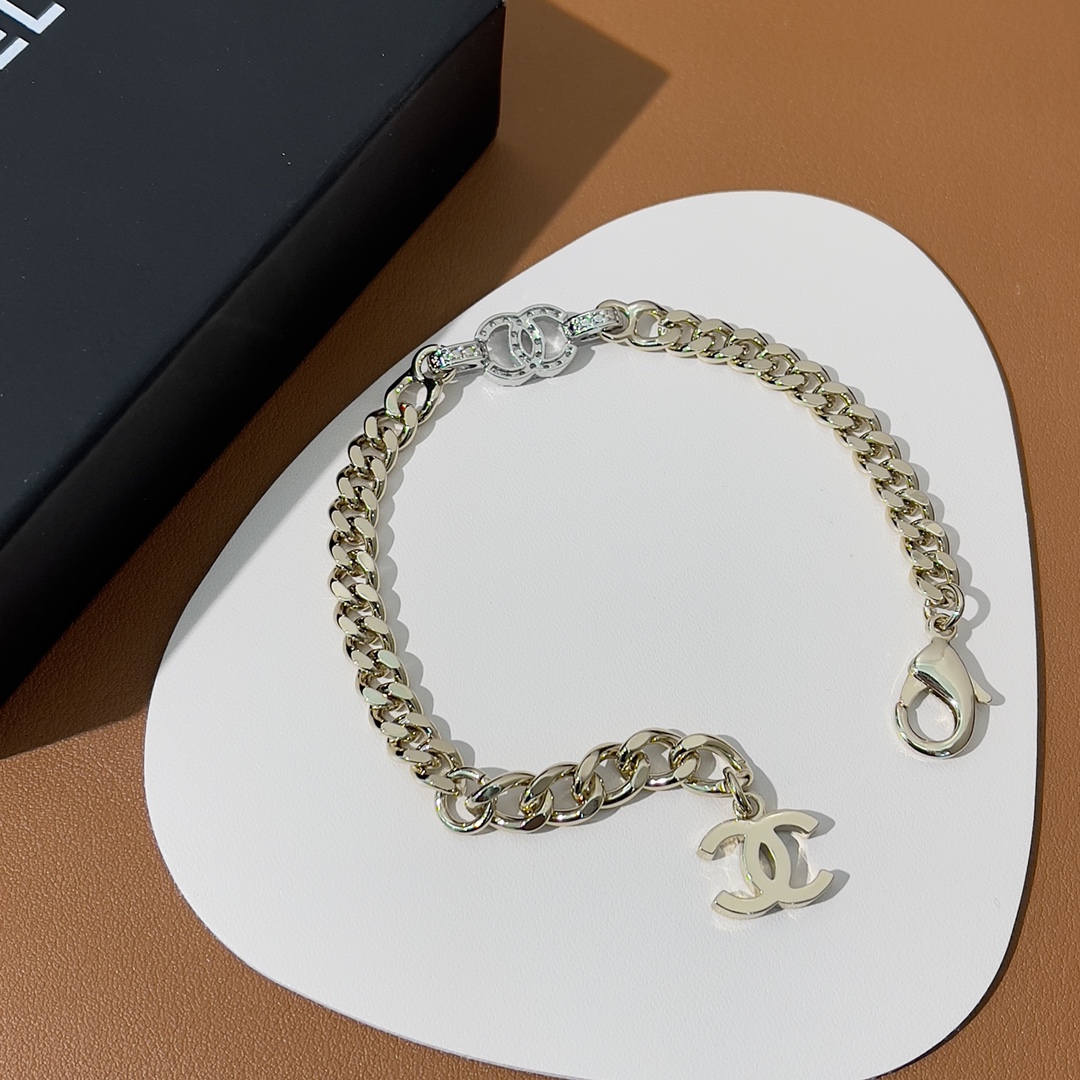 Chanel Mixed Color Cuban Chain Bracelet Earrings Choker Necklace - Image 9