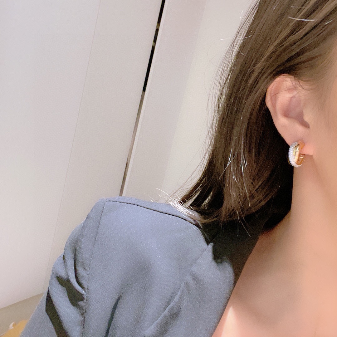 Cartier Mixed 3 Metal Color Trinity Earrings - Image 8