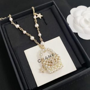 Chanel Pearl Bag Pendant Necklace