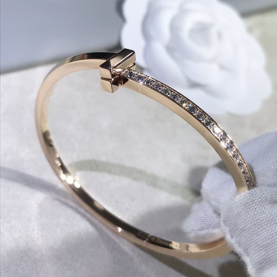 Tiffany T1 Narrow Diamond Hinged Bangle Bracelet - Image 6