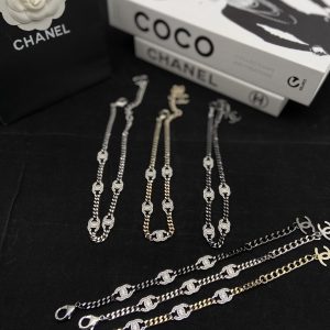 Chanel Classic Flat O Chain Bracelet Choker Necklace