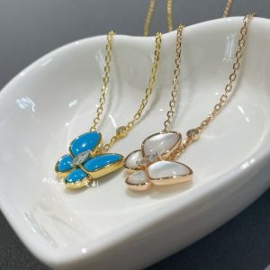 VCA Two Butterfly Pendant Necklace