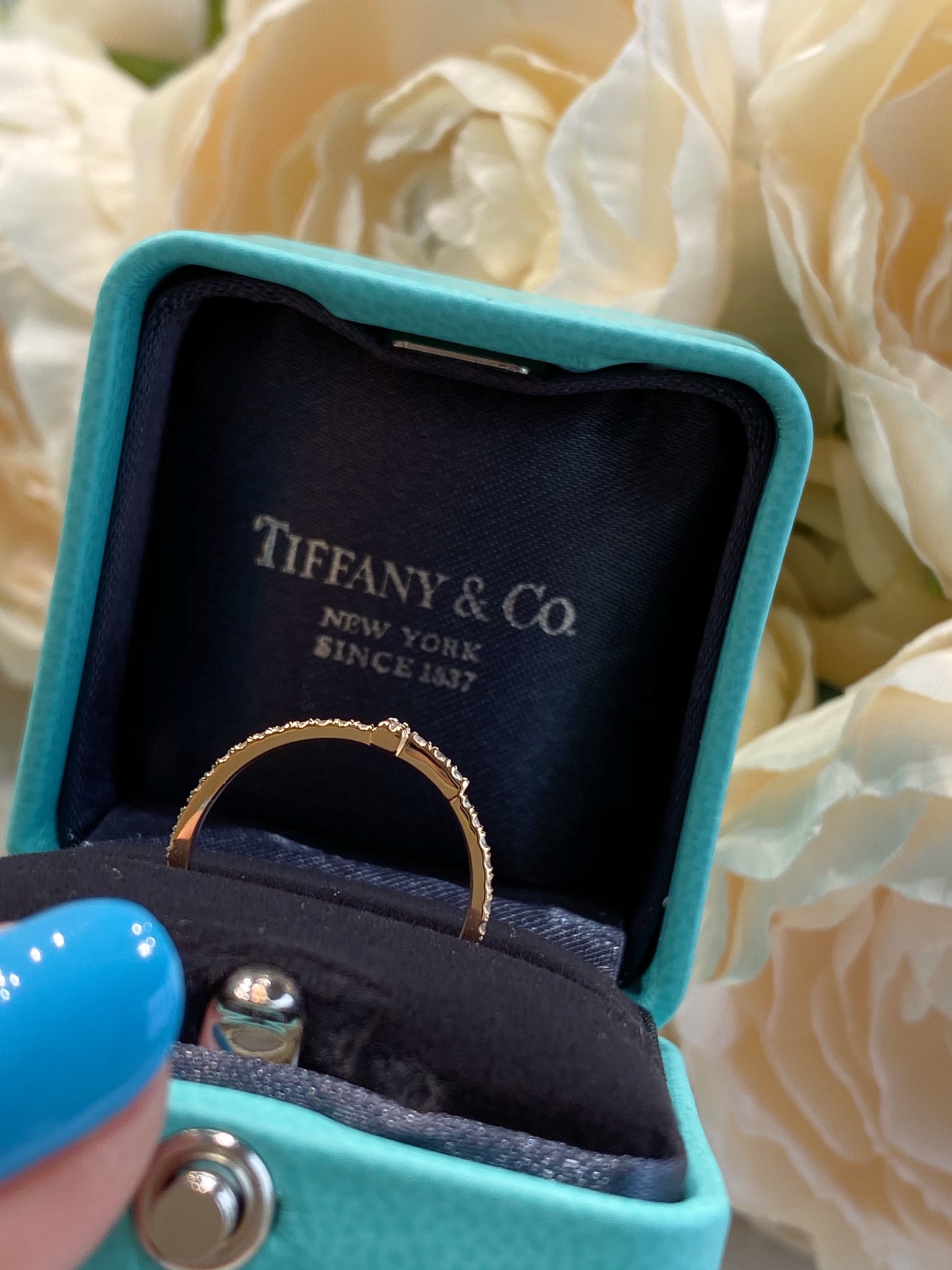 Tiffany Full Diamond Paved T Ring - Image 3