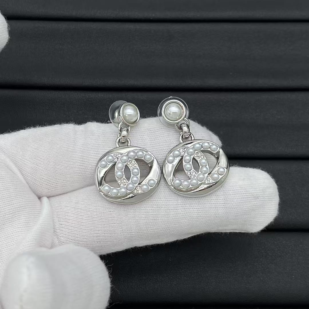 Chanel Pearl and Diamond Paved Earrings - Image 2