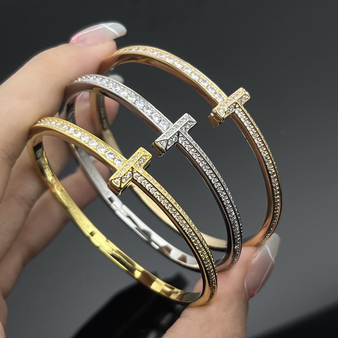 Tiffany Diamond Paved Bangle Bracelet