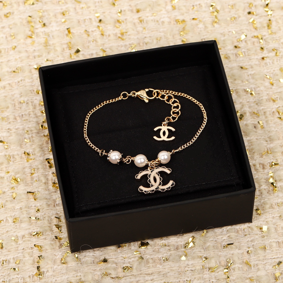 Chanel Black Lace CC Bracelet