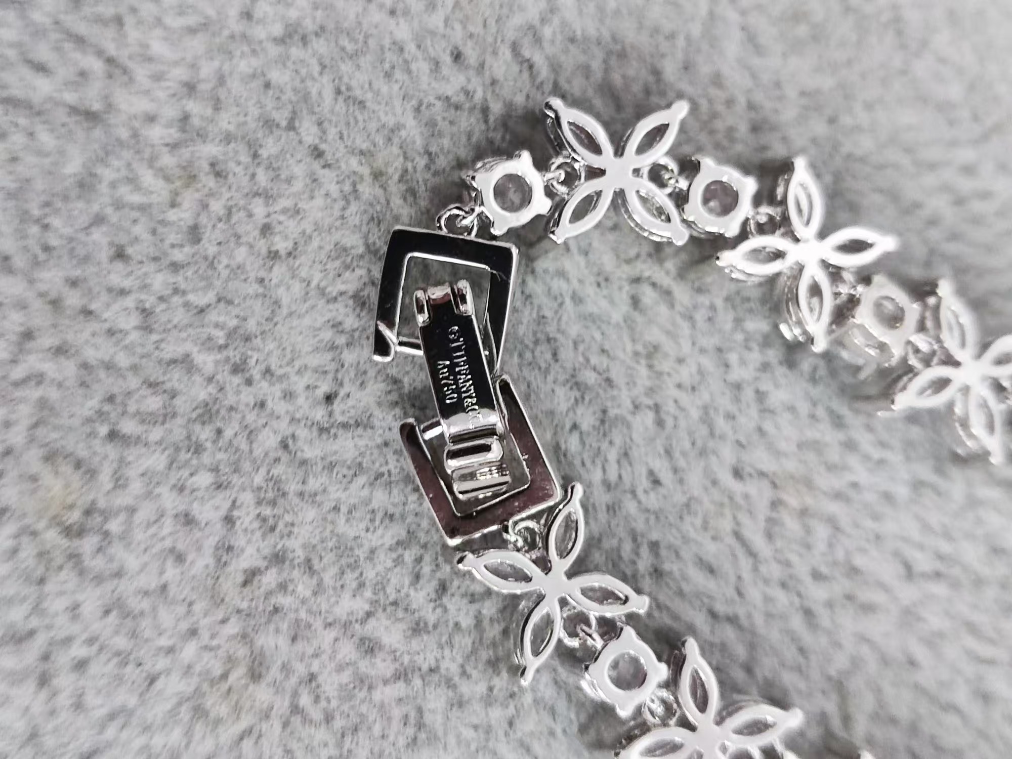 Tiffany Cluster Tennis Bracelet in Platinum with Diamonds - Image 8