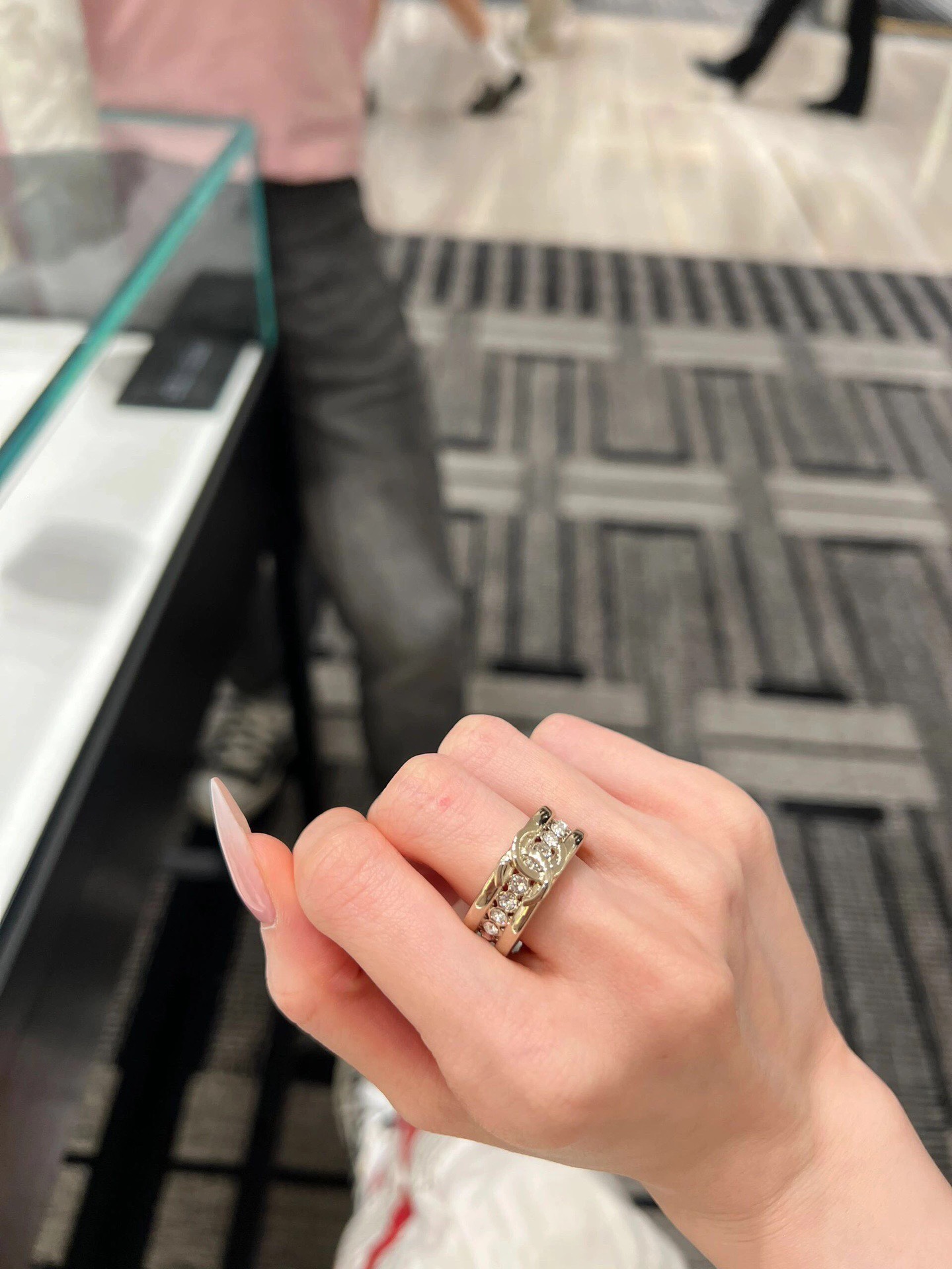 Chanel Full Diamond Wide Coco Ring - Image 6