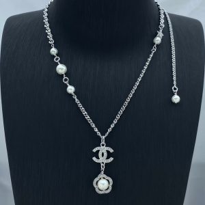Chanel Flower Drop Pendant Long Necklace