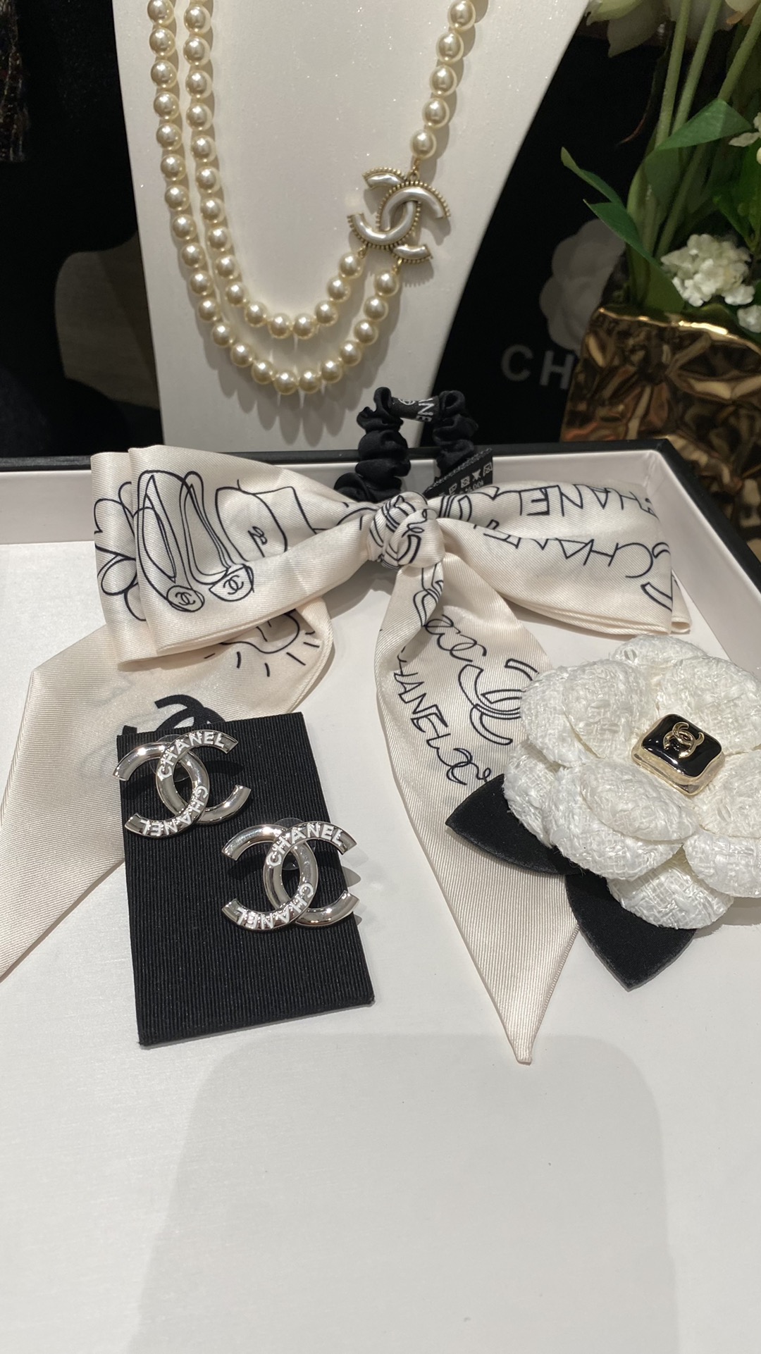 Chanel Enamel Monogram CC Earrings - Image 7