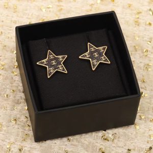 Chanel Black Star Earrings