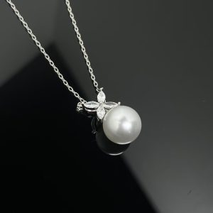 Tiffany Victoria Pearl and Diamond Pendant Necklace