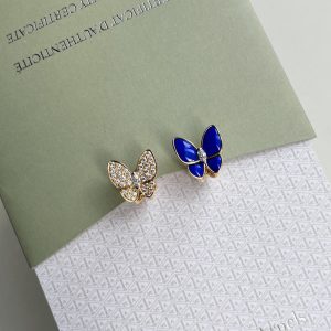VCA Asymmetric Lapis Lazuli Butterfly Earrings