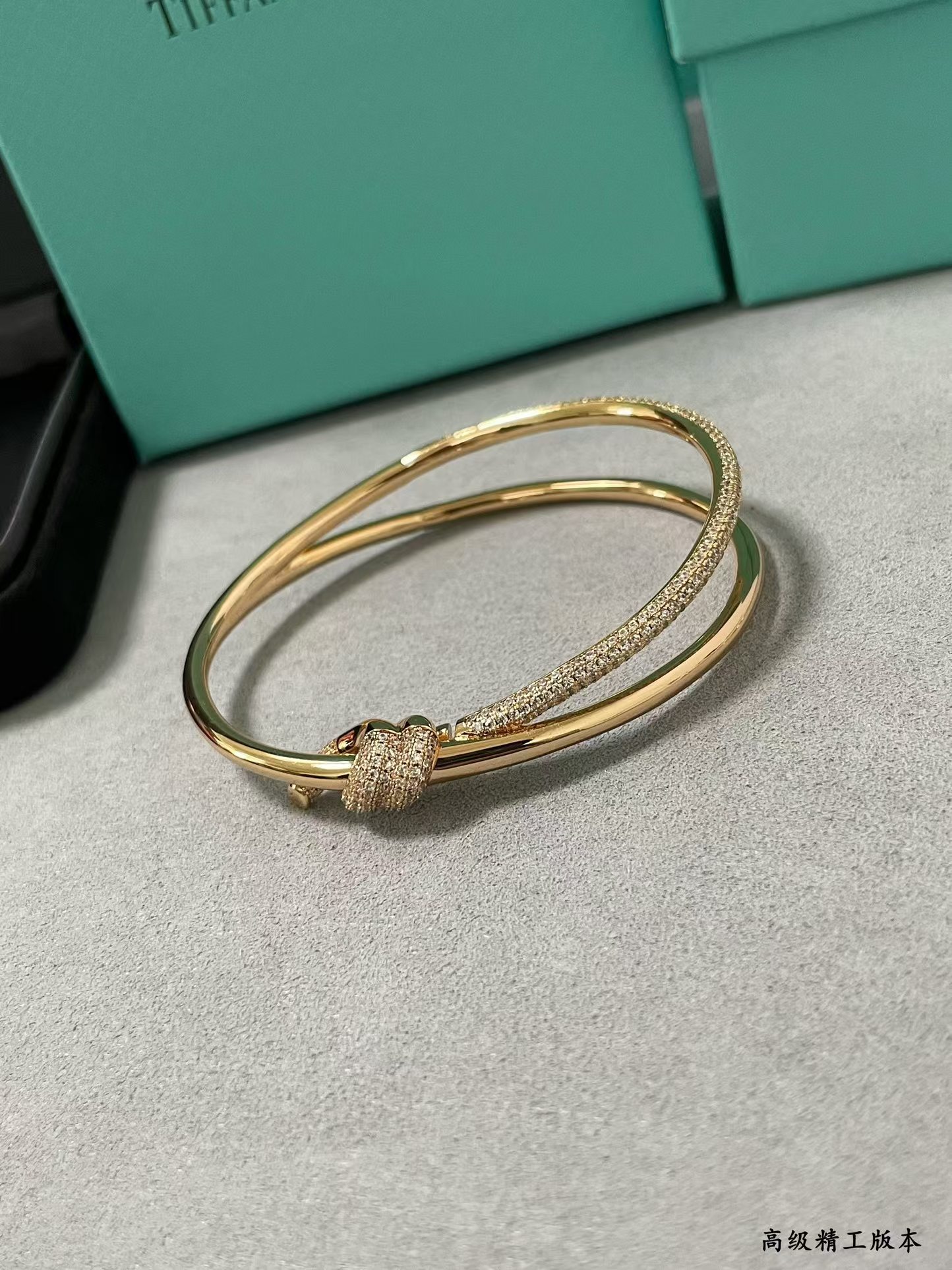 Tiffany Knot Double Row Hinged Bangle Bracelet - Image 5