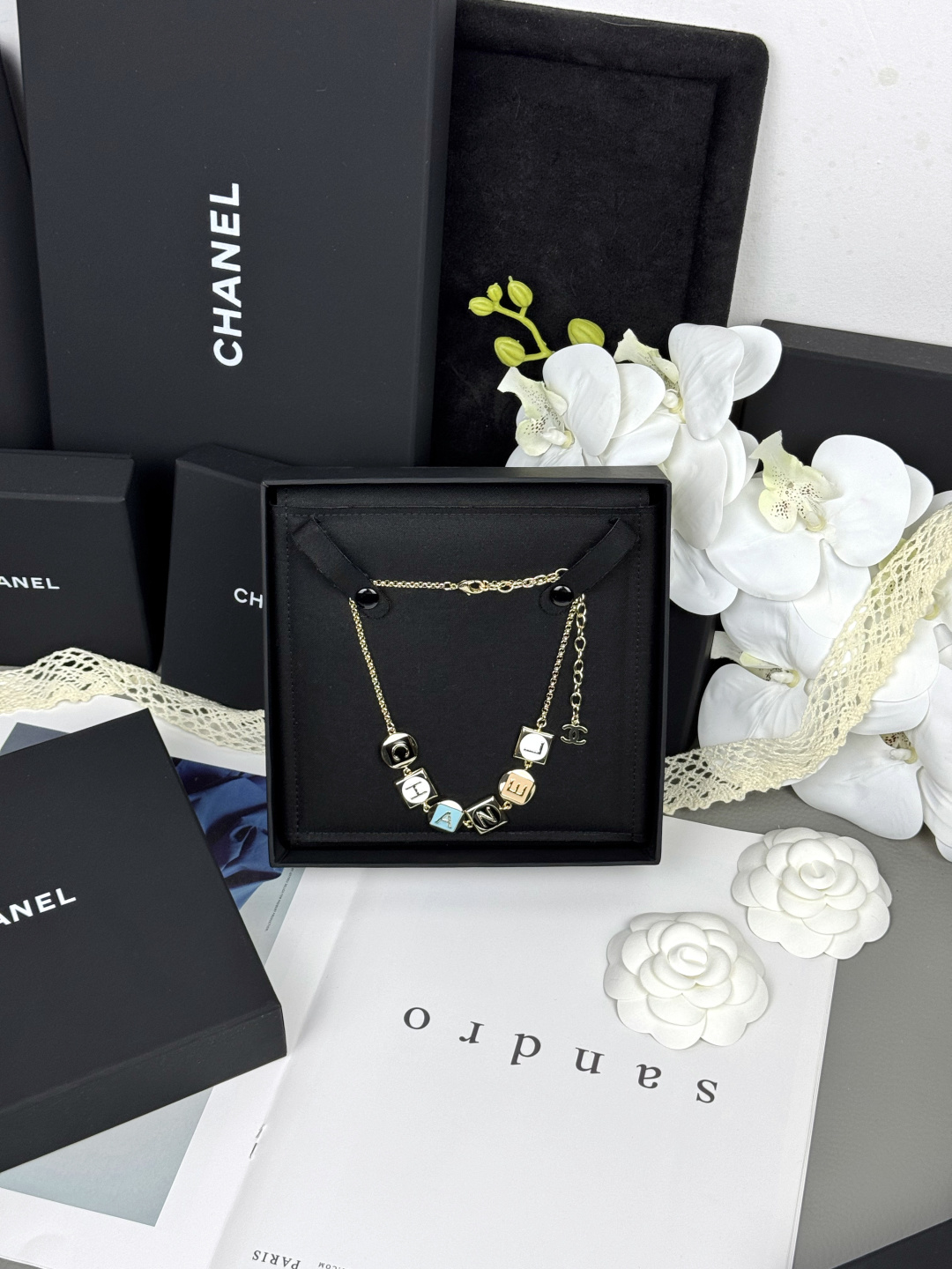 Chanel Geometric Enamel Charms Necklace - Image 4