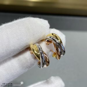 Cartier Three Colors Metal Hoop Earrings