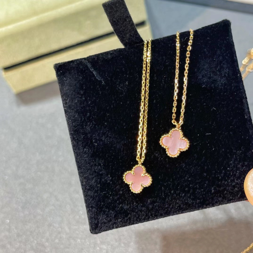 VCA Pink Clover Sweet Alhambra Pendant Necklace Earrings Bracelet - Image 6