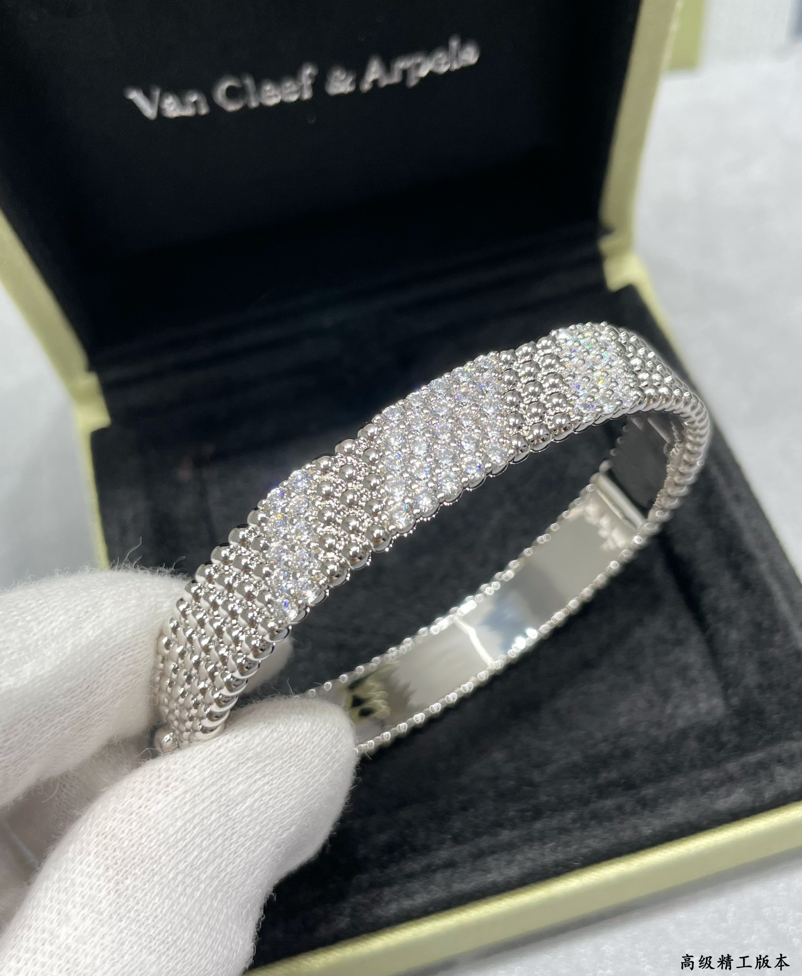 VCA Perlee Diamonds Bracelet Bangle, 5 Rows, Medium Model - Image 8