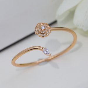 Dainty Chanel Camellia Cuff Bangle Bracelet