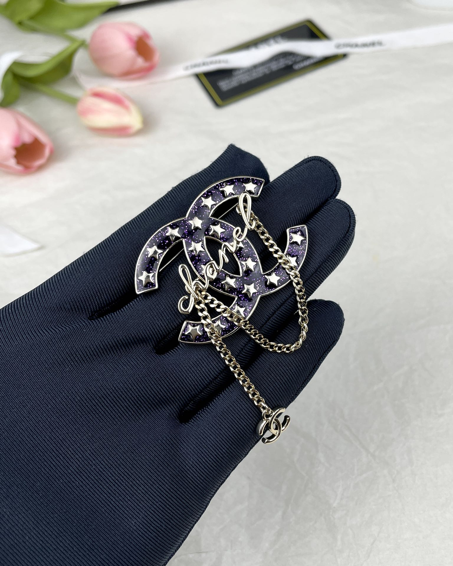 Chanel Star Enamel Coco Brooch Earrings - Image 9