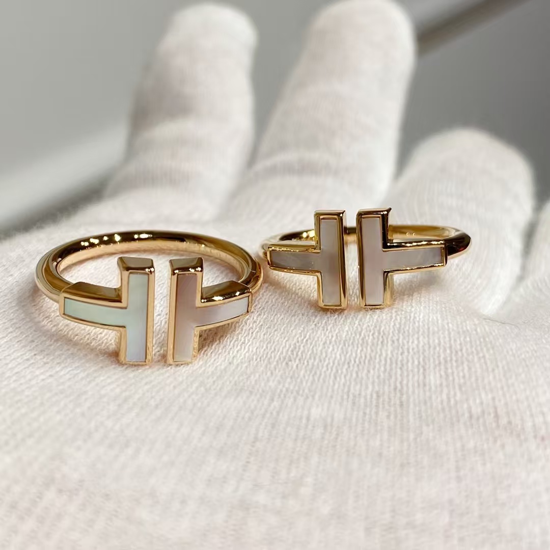 Tiffany Mother of Pearl Double T Ring - Image 9