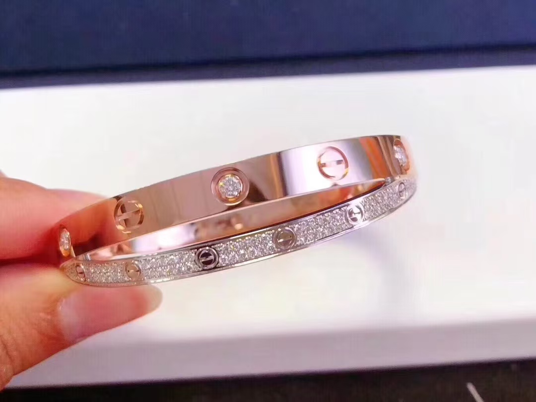 Cartier Cross Mixed Metal Color LOVE Bracelet Bangle - Image 6