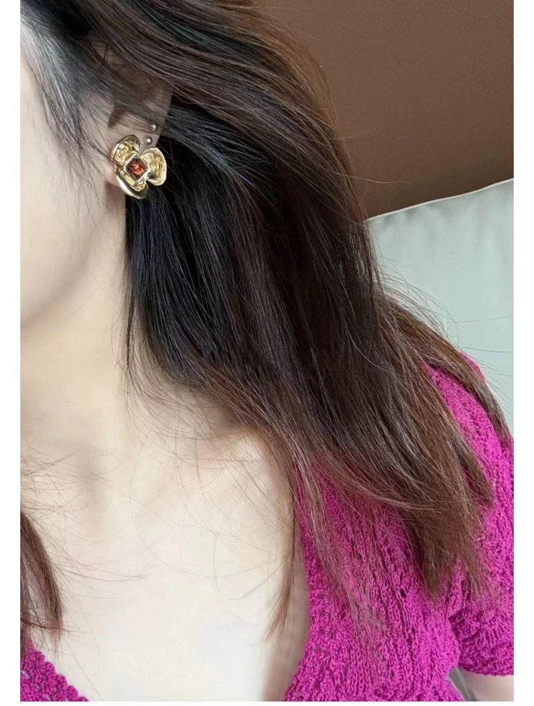 Chanel Gold Camellia Stud Earrings - Image 6