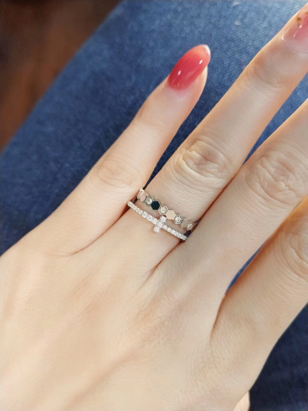 Tiffany Full Diamond Paved T Ring - Image 4