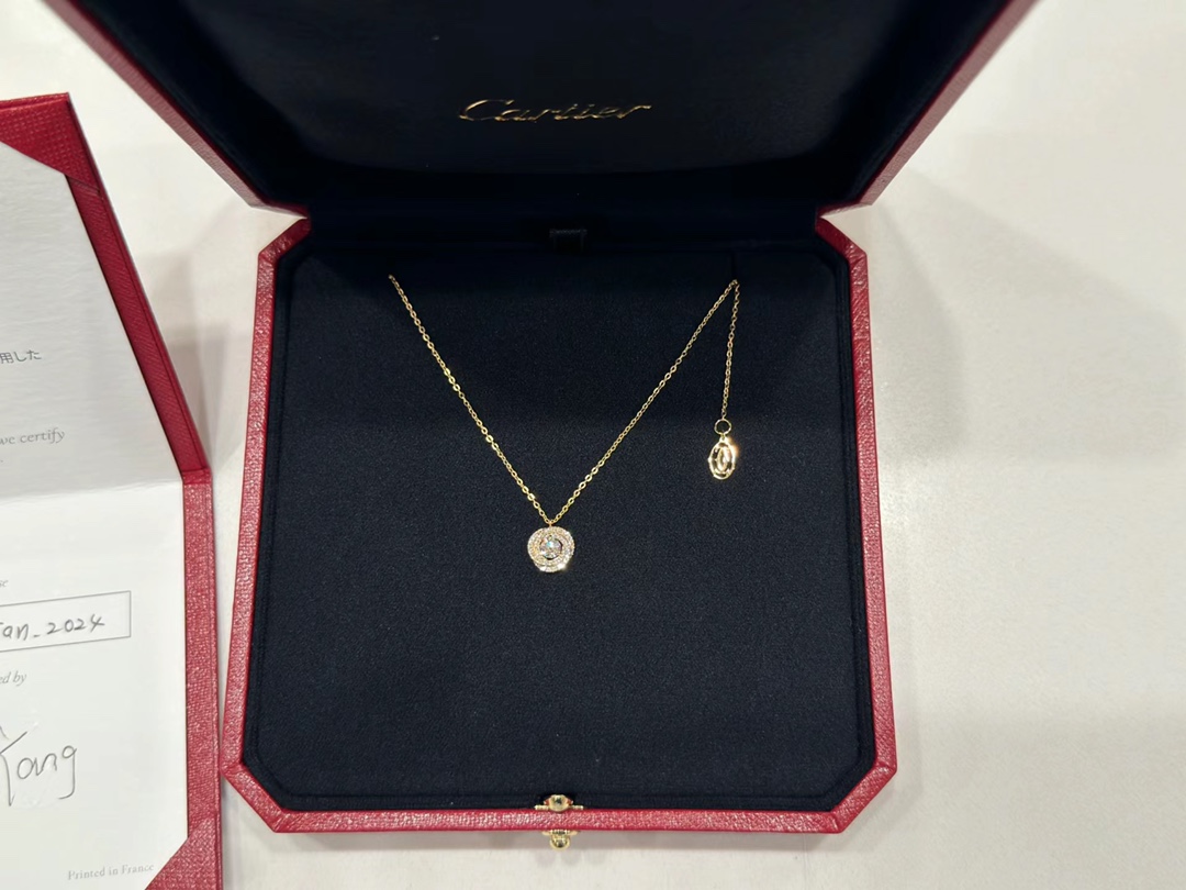 Cartier Full Diamond Paved Trinity Pendant Necklace - Image 6