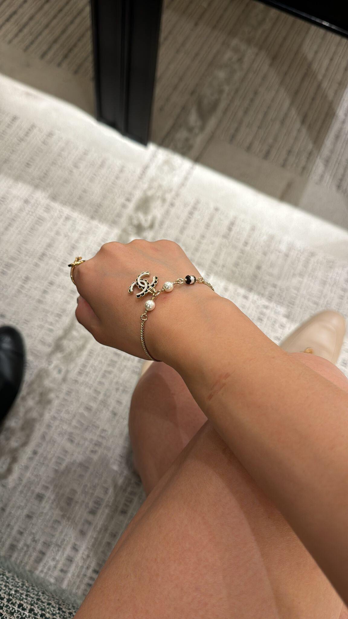 Chanel Black Lace CC Bracelet - Image 6