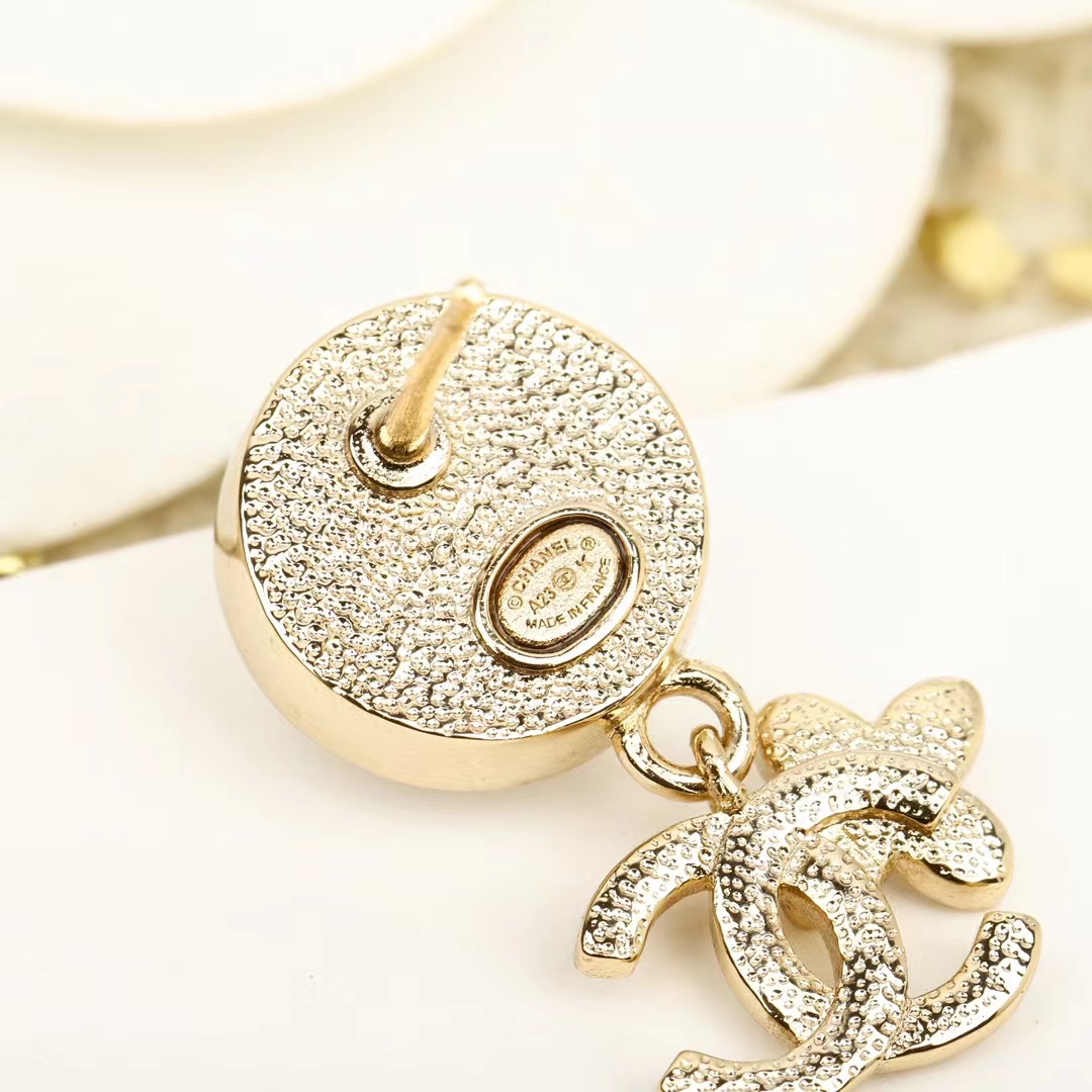 Chanel Pearl Stud Double C Dangle Earring - Image 6