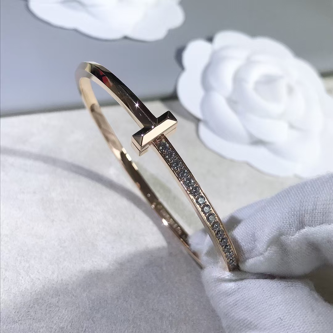 Tiffany T1 Narrow Diamond Hinged Bangle Bracelet - Image 13